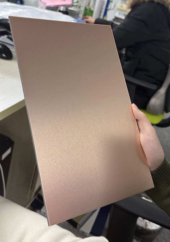 Rose Gold Aluminum Composite Panel Interior Wall Project