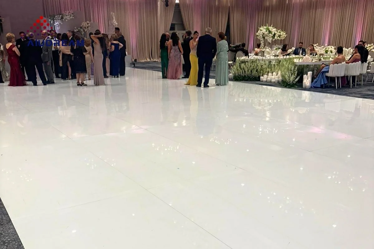 High Gloss White Banquet Hall Flooring Project