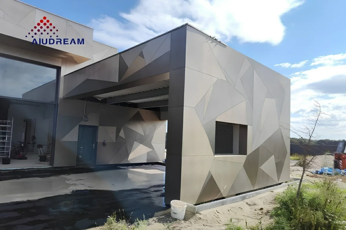 Slovakia Commercial Brushed Steel Aluminum Composite Panel Project