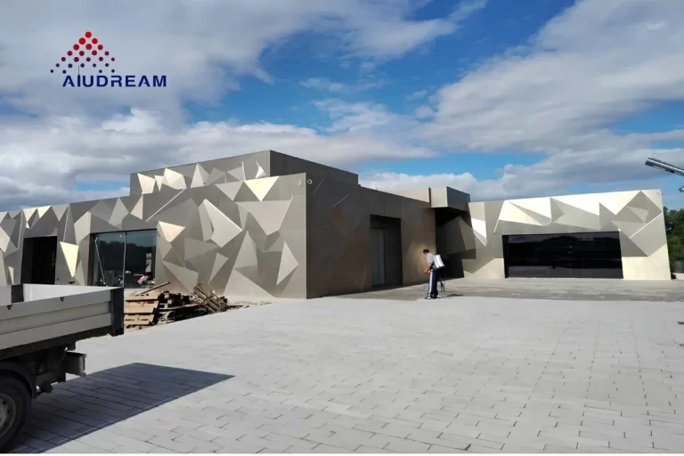 Slovakia Commercial Brushed Steel Aluminum Composite Panel Project