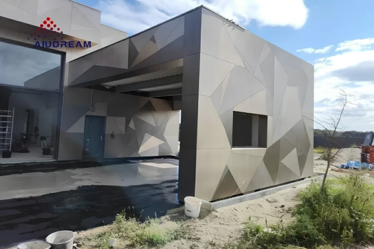 Slovakia Commercial Brushed Steel Aluminum Composite Panel Project