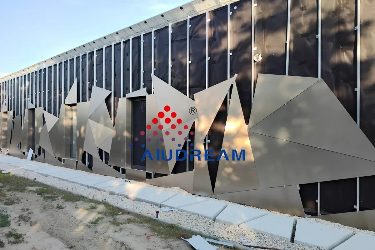 Slovakia Commercial Brushed Steel Aluminum Composite Panel Project