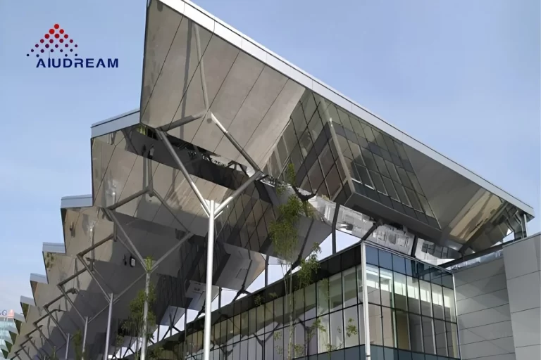 Silver Mirror Aluminum Panel Commercial Facade Project