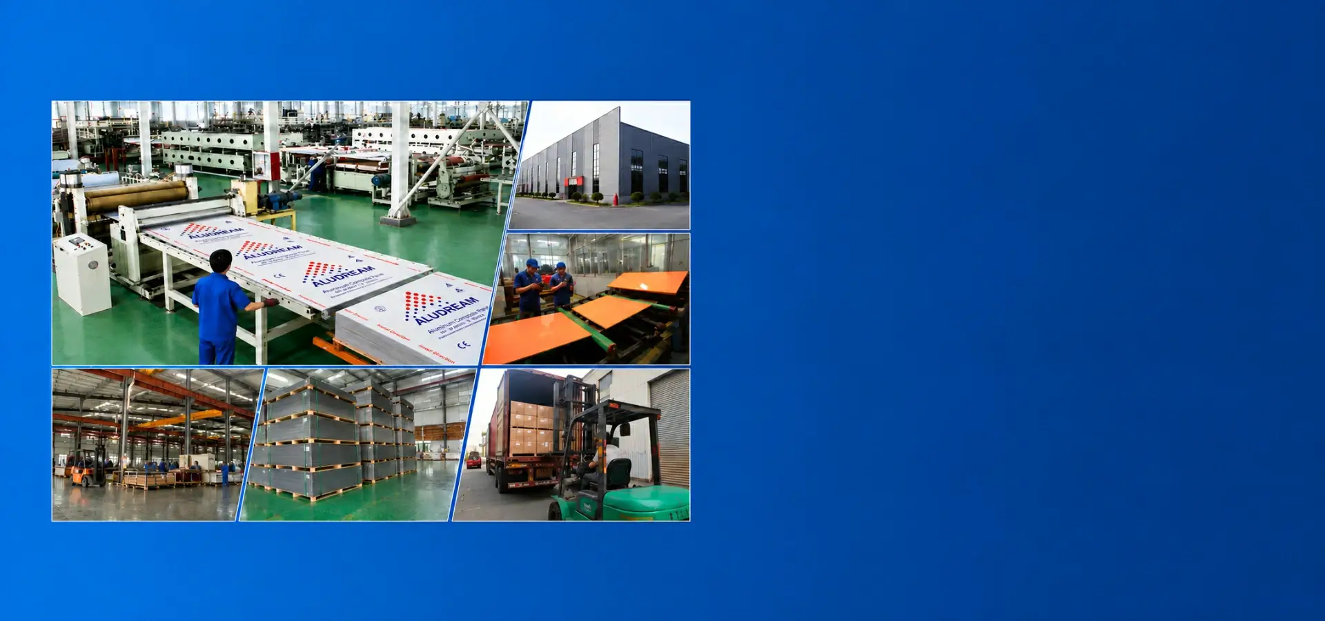 Aludream factory production lines, warehouse and container loading